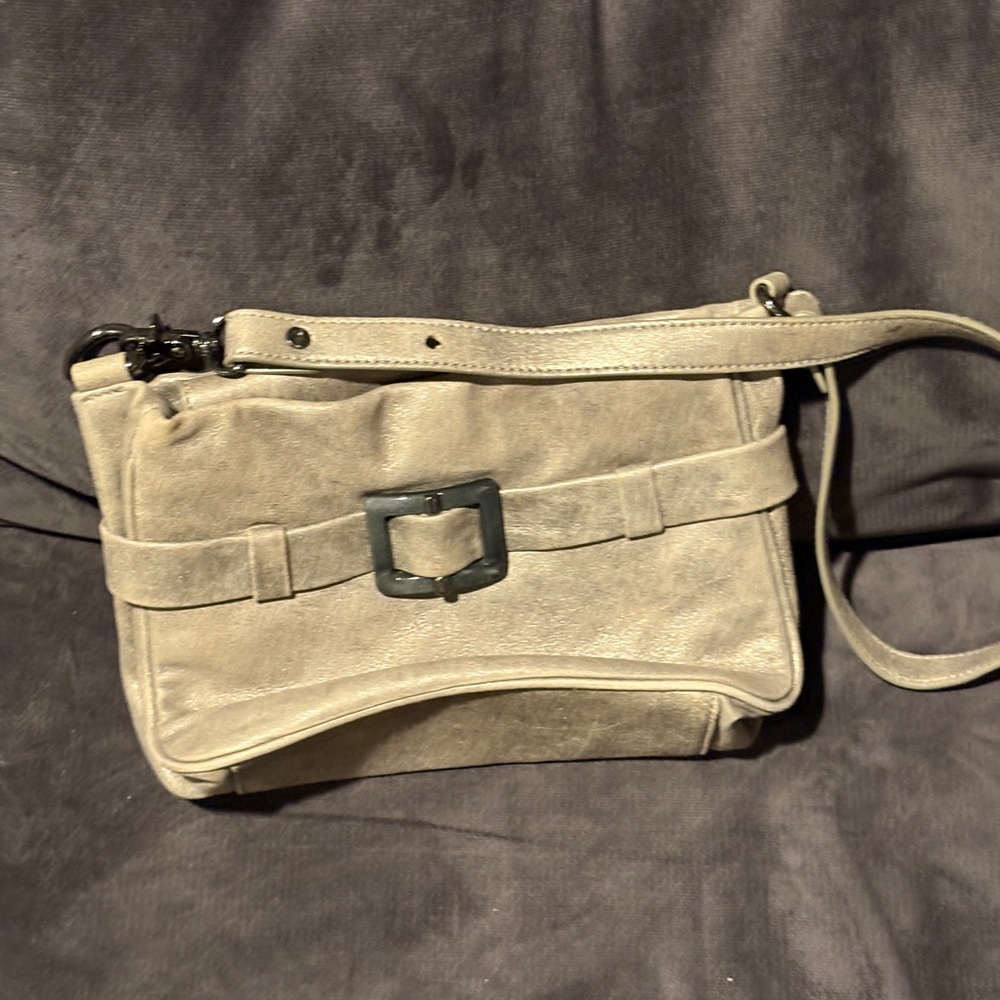 Donald J. Pliner Cream Crossbody Bag with Durable Canvas